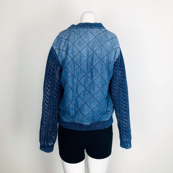 Cloth & Stone Quilted Denim Jean Chambray Bomber - Picture 7 of 8